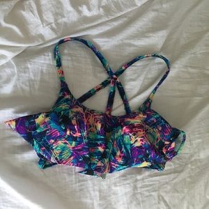 PINK strappy back bathing suit top